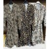 Šaty elegantní dlouhý rukáv leopard dámské (S/M ONE SIZE) ITALSKÁ MÓDA IMWD20503/DR (Barva Černo-bílá)