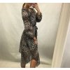 Šaty elegantní dlouhý rukáv leopard dámské (S/M ONE SIZE) ITALSKÁ MÓDA IMWD20503/DR (Barva Černo-bílá)