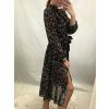 Šaty elegantní dlouhý rukáv leopard dámské (S/M ONE SIZE) ITALSKÁ MÓDA IMWD20503/DR (Barva Černo-bílá)