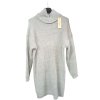 Šaty pletené svetr prodloužený s rolákem dlouhý rukáv dámský (S/M/L ONE SIZE) ITALSKÁ MÓDA IM22080085/DR (Velikost S/M/L, Barva tmavě béžová)