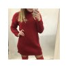 Šaty pletené svetr prodloužený s rolákem dlouhý rukáv dámský (S/M/L ONE SIZE) ITALSKÁ MÓDA IM22080085/DR (Velikost S/M/L, Barva tmavě béžová)
