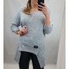Svetr pletený teplý prodloužený dlouhý rukáv dámský (S/M ONE SIZE) ITALSKÁ MÓDA IMWG20209/DR (Barva tmavě béžová)