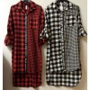 Šaty košilové dlouhý rukáv flanel kostkované dámské (S/M/L/XL ONE SIZE) ITALSKÁ MÓDA IMWD21035/DR (Velikost S/M/L, Barva Černo-bílá)