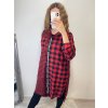 Šaty košilové dlouhý rukáv flanel kostkované dámské (S/M/L/XL ONE SIZE) ITALSKÁ MÓDA IMWD21035/DR (Velikost S/M/L, Barva Černo-bílá)