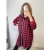 Šaty košilové dlouhý rukáv flanel kostkované dámské (S/M/L/XL ONE SIZE) ITALSKÁ MÓDA IMWD21035/DR (Velikost S/M/L, Barva Černo-bílá)