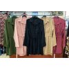 Šaty elegantní košilové dlouhý rukáv dámské (UNI S/L) ITALSKÁ MÓDA IMWD20035/DR (Velikost S/M/L, Barva Černá)