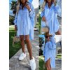 Šaty elegantní košilové dlouhý rukáv dámské (S/L ONE SIZE) ITALSKÁ MÓDA IMWD21531/DR (Velikost S/M/L, Barva Černá)
