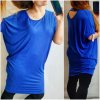 Šaty oversize krátký rukáv dámské (L/XL/2XL/3XL ONE SIZE) ITALSKÁ MÓDA IMD20451/DR (Velikost 2XL/3XL, Barva tmavě modrá)