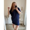 Šaty oversize krátký rukáv dámské (L/XL/2XL/3XL ONE SIZE) ITALSKÁ MÓDA IMD20451/DR (Velikost 2XL/3XL, Barva tmavě modrá)