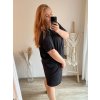 Šaty oversize krátký rukáv dámské (L/XL/2XL/3XL ONE SIZE) ITALSKÁ MÓDA IMD20451/DR (Velikost 2XL/3XL, Barva tmavě modrá)