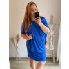 Šaty oversize krátký rukáv dámské (L/XL/2XL/3XL ONE SIZE) ITALSKÁ MÓDA IMD20451/DR (Velikost 2XL/3XL, Barva tmavě modrá)