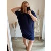 Šaty oversize krátký rukáv dámské (L/XL/2XL/3XL ONE SIZE) ITALSKÁ MÓDA IMD20451/DR (Velikost 2XL/3XL, Barva tmavě modrá)