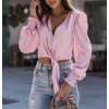 Halenka elegantní dlouhý rukáv dámská (S/M ONE SIZE) ITALSKÁ MÓDA IMWD211175 (Velikost S/M/L, Barva bílá)