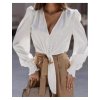 Halenka elegantní dlouhý rukáv dámská (S/M ONE SIZE) ITALSKÁ MÓDA IMWD211175 (Velikost S/M/L, Barva bílá)