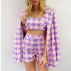 Komplet sako dlouhý rukáv, top a sukně dámský (S-XL) ITALSKÁ MÓDA IMWD21994/DR (Velikost S, Barva fialová)