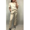 Souprava tričko krátký rukáv a tepláky dámská (S/M-M/L) ITALSKÁ MÓDA IMWD212643/DR (Velikost M/L, Barva béžová)