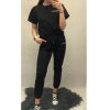 Souprava tričko krátký rukáv a tepláky dámská (S/M-M/L) ITALSKÁ MÓDA IMWD212643/DR (Velikost M/L, Barva béžová)