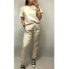 Souprava tričko krátký rukáv a tepláky dámská (S/M-M/L) ITALSKÁ MÓDA IMWD212643/DR (Velikost M/L, Barva béžová)