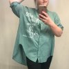Košile 3/4 dlouhý rukáv dámská (2XL/4XL ONE SIZE) ITALSKá MóDA IM421738/DR (Velikost 3XL/4XL, Barva béžová)