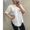 Košile 3/4 dlouhý rukáv dámská (2XL/4XL ONE SIZE) ITALSKá MóDA IM421738/DR (Velikost 3XL/4XL, Barva béžová)