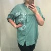 Košile 3/4 dlouhý rukáv dámská (2XL/4XL ONE SIZE) ITALSKá MóDA IM421738/DR (Velikost 3XL/4XL, Barva béžová)