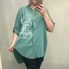 Košile 3/4 dlouhý rukáv dámská (2XL/4XL ONE SIZE) ITALSKá MóDA IM421738/DR (Velikost 3XL/4XL, Barva béžová)