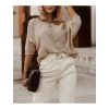 Svetr tenký 3/4 rukáv dámský (S/M ONE SIZE) ITALSKÁ MÓDA IMWE21097 (Velikost S/M/L, Barva zlatá)