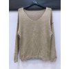 Svetr tenký 3/4 rukáv dámský (S/M ONE SIZE) ITALSKÁ MÓDA IMWE21097 (Velikost S/M/L, Barva zlatá)