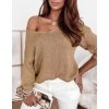 Svetr tenký 3/4 rukáv dámský (S/M ONE SIZE) ITALSKÁ MÓDA IMWE21097 (Velikost S/M/L, Barva zlatá)