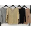 Svetr tenký 3/4 rukáv dámský (S/M ONE SIZE) ITALSKÁ MÓDA IMWE21097 (Velikost S/M/L, Barva zlatá)