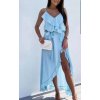 Šaty dlouhé letní na ramínka dámské (S/M ONE SIZE) ITALSKÁ MÓDA IMWY21708/DR (Velikost S/M/L, Barva zelená)