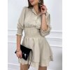 Šaty košilové 3/4 dlouhý rukáv dámské (S/M ONE SIZE) ITALSKá MóDA IMWD212596/DR (Velikost S/M/L, Barva růžová)