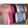 Šaty košilové 3/4 dlouhý rukáv dámské (S/M ONE SIZE) ITALSKá MóDA IMWD212596/DR (Velikost S/M/L, Barva růžová)