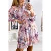 Šaty elegantní dlouhý rukáv dámské (S/M ONE SIZE) ITALSKÁ MÓDA IMWD211191 (Velikost S/M/L, Barva modrá)