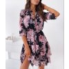 Šaty košilové 3/4 rukáv dámské (S/M ONE SIZE) ITALSKá MóDA IMWD212957/DR (Velikost S/M/L, Barva fialová)