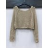 Svetr krátký tenký dlouhý rukáv dámský (S/M ONE SIZE) ITALSKÁ MÓDA IMWE21098/DR (Velikost S/M/L, Barva zlatá)