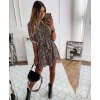 Šaty elegantní košilové 3/4 dlouhý rukáv dámské (S/M/L ONE SIZE) ITALSKÁ MÓDA IMWK21314/DR (Velikost S/M/L, Barva béžová)