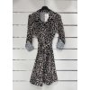 Šaty elegantní košilové 3/4 dlouhý rukáv dámské (S/M/L ONE SIZE) ITALSKÁ MÓDA IMWK21314/DR (Velikost S/M/L, Barva béžová)