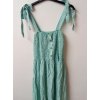 Šaty letní dlouhé na ramínka žabičkované dámské (S/M/L ONE SIZE) ITALSKÁ MÓDA IMWM215803 (Barva zelená mintova)