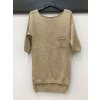 Šaty pletené 3/4 rukáv dámské (S/M ONE SIZE) ITALSKÁ MÓDA IMWE21096/DR (Velikost S/M/L, Barva zlatá světlá)