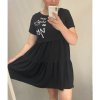 Šaty krátké bez rukávu dámské nadrozměr (L/XL ONE SIZE) ITALSKÁ MÓDA IMWT215678/DR (Velikost S/M/L, Barva Černá)
