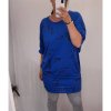 Šaty oversize krátký rukáv dámské (2XL/3XL ONE SIZE) ITALSKá MóDA IM4211391/DR (Velikost 2XL/3XL, Barva Černá)