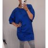 Šaty oversize krátký rukáv dámské (2XL/3XL ONE SIZE) ITALSKá MóDA IM4211391/DR (Velikost 2XL/3XL, Barva Černá)