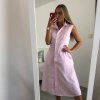 Šaty košilové široká ramínka dámské (S/M ONE SIZE) ITALSKÁ MÓDA IMWA215773/DR (Velikost S/M/L, Barva růžová)
