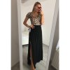 Sukně bavlněná dlouhá s rozparkem dámská (S/M ONE SIZE) ITALSKÁ MÓDA IMWA215740/DR (Velikost S/M/L, Barva Černá)