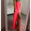 Sukně bavlněná dlouhá s rozparkem dámská (S/M ONE SIZE) ITALSKÁ MÓDA IMWA215740/DR (Velikost S/M/L, Barva Černá)