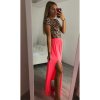 Sukně bavlněná dlouhá s rozparkem dámská (S/M ONE SIZE) ITALSKÁ MÓDA IMWA215740/DR (Velikost S/M/L, Barva Černá)