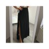 Sukně bavlněná dlouhá s rozparkem dámská (S/M ONE SIZE) ITALSKÁ MÓDA IMWA215740/DR (Velikost S/M/L, Barva Černá)