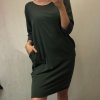 Šaty klasik dlouhý rukáv dámské (XL/XXL ONE SIZE) ITALSKá MóDA IM321410/DR