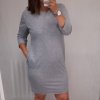 Šaty klasik dlouhý rukáv dámské (XL/XXL ONE SIZE) ITALSKá MóDA IM321410/DR